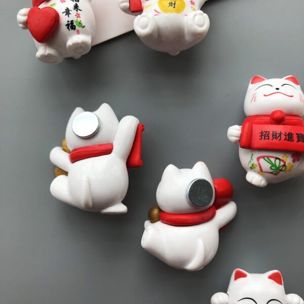 wholesale new year celebratory fridge magnets, magnetic stickers, cute korean 3d maneki-neko magnets, home decorations factory direct