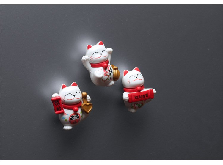 wholesale new year celebratory fridge magnets, magnetic stickers, cute korean 3d maneki-neko magnets, home decorations factory direct