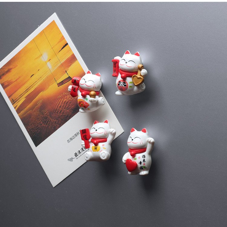 wholesale new year celebratory fridge magnets, magnetic stickers, cute korean 3d maneki-neko magnets, home decorations factory direct