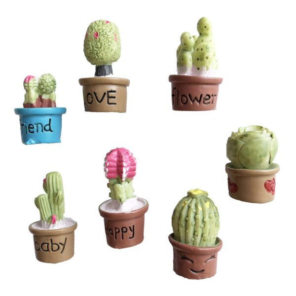 wholesale mini 3d cactus and succulent fridge magnets, small decorations, resin iron magnets, magnetic stickers, message stickers, photo stickers, ironstone factory direct