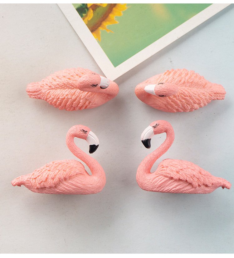 wholesale nordic ins cute couple fridge magnets, wedding celebration, a pair of flamingos, home decorative magnetic stickers, photos factory direct