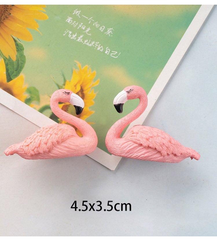 wholesale nordic ins cute couple fridge magnets, wedding celebration, a pair of flamingos, home decorative magnetic stickers, photos factory direct