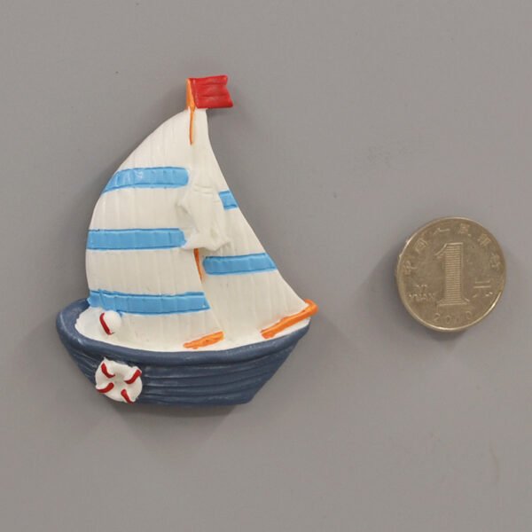 wholesale mediterranean style decorative fridge magnets with lifebuoys, sailing ships, lighthouses, creative resin 3d magnetic stickers, iron magnets factory direct