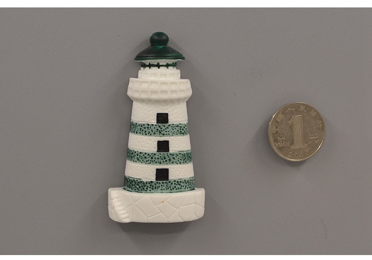 wholesale mediterranean style decorative fridge magnets with lifebuoys, sailing ships, lighthouses, creative resin 3d magnetic stickers, iron magnets factory direct