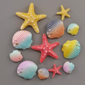 wholesale starfish and shell fridge magnets, magnetic stickers, creative korean 3d personalized cartoon decorations, ironstone message stickers factory direct