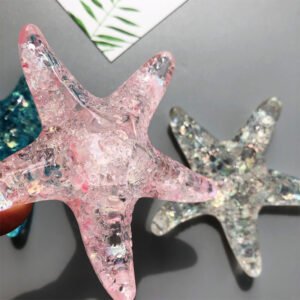 wholesale large crystal-colored starfish resin fridge magnets, creative ocean style, home kitchen decorations, 3d magnetic stickers factory direct