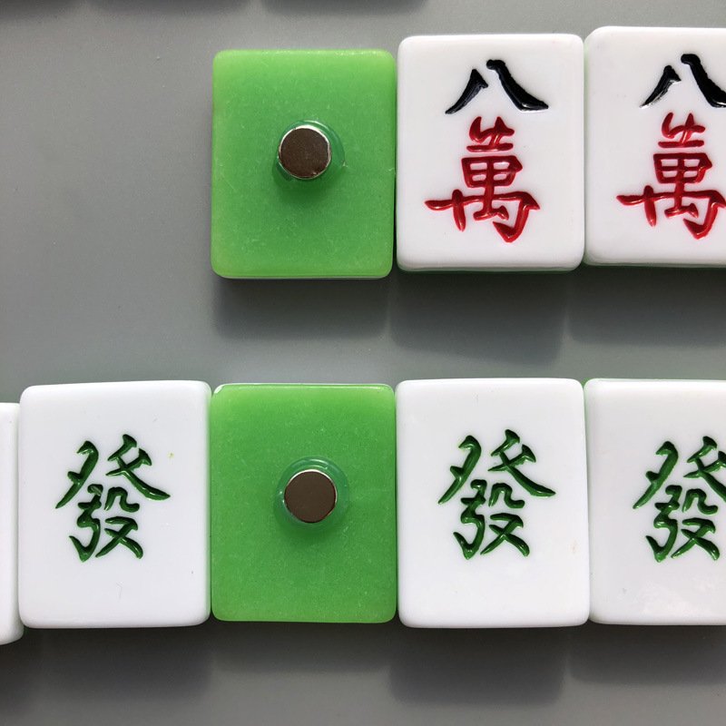 wholesale adorable 3d mahjong magnetic stickers, fortune tiles like red middle and eight wan, resin fridge magnets, message and photo stickers factory direct