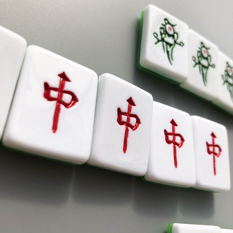 wholesale adorable 3d mahjong magnetic stickers, fortune tiles like red middle and eight wan, resin fridge magnets, message and photo stickers factory direct