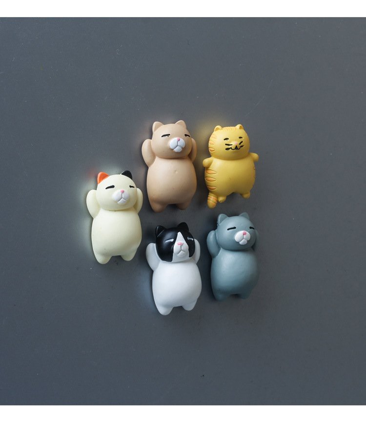 wholesale warm series japanese healing lying position cute fat cats 3d magnetic clips, magnetic stickers, magnetic blackboard stickers, fridge magnets factory direct