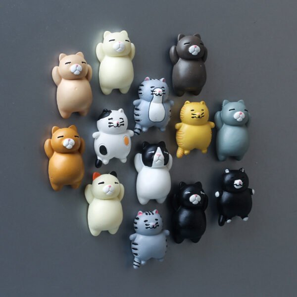 wholesale warm series japanese healing lying position cute fat cats 3d magnetic clips, magnetic stickers, magnetic blackboard stickers, fridge magnets factory direct