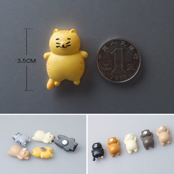 wholesale warm series japanese healing lying position cute fat cats 3d magnetic clips, magnetic stickers, magnetic blackboard stickers, fridge magnets factory direct