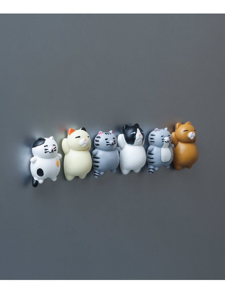 wholesale warm series japanese healing lying position cute fat cats 3d magnetic clips, magnetic stickers, magnetic blackboard stickers, fridge magnets factory direct