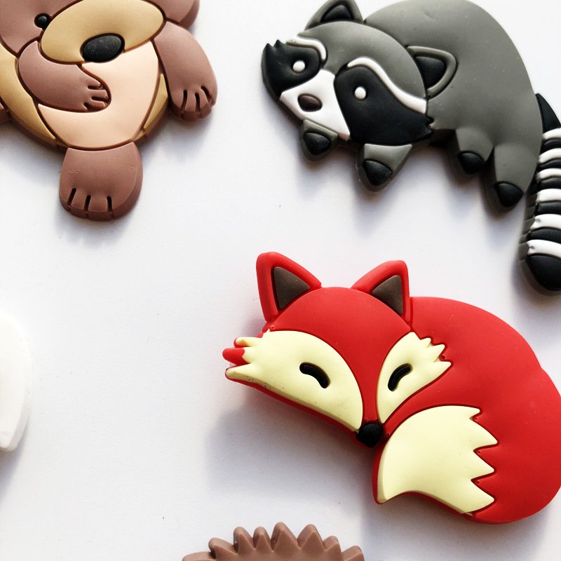 wholesale anti-slip soft gel children's magnetic stickers, baby cognitive silicone soft magnetic stickers, forest animals cartoon fridge magnets factory direct