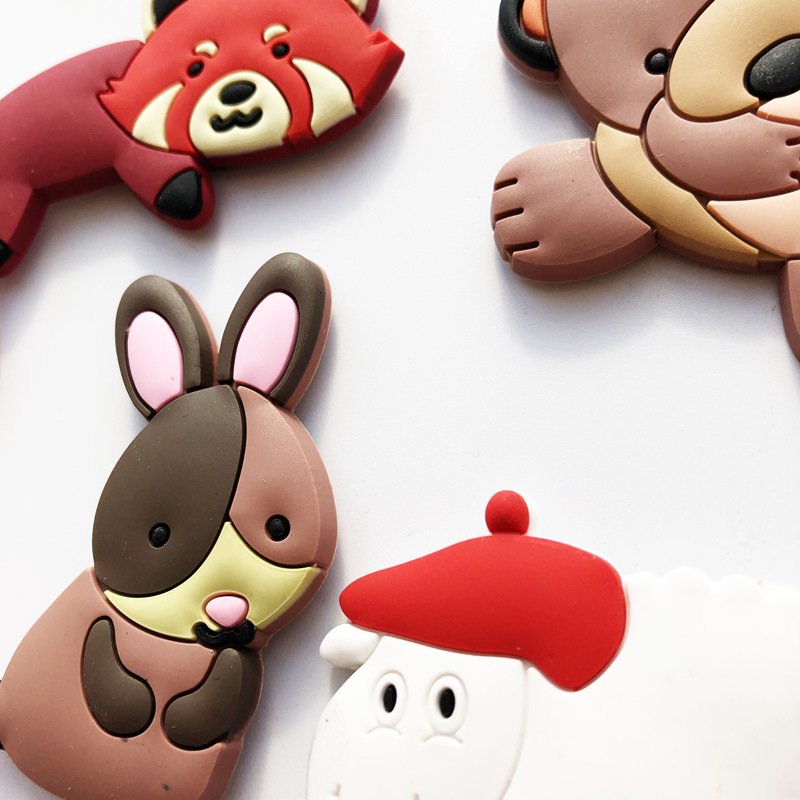 wholesale anti-slip soft gel children's magnetic stickers, baby cognitive silicone soft magnetic stickers, forest animals cartoon fridge magnets factory direct