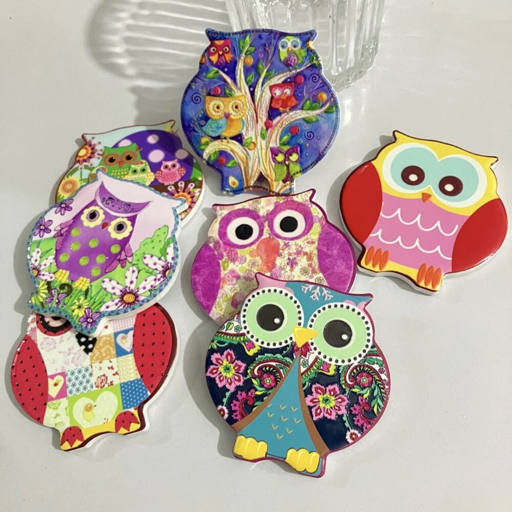 wholesale owl ceramic fridge magnets with embossed craftsmanship and 3d texture for home daily decorations factory direct