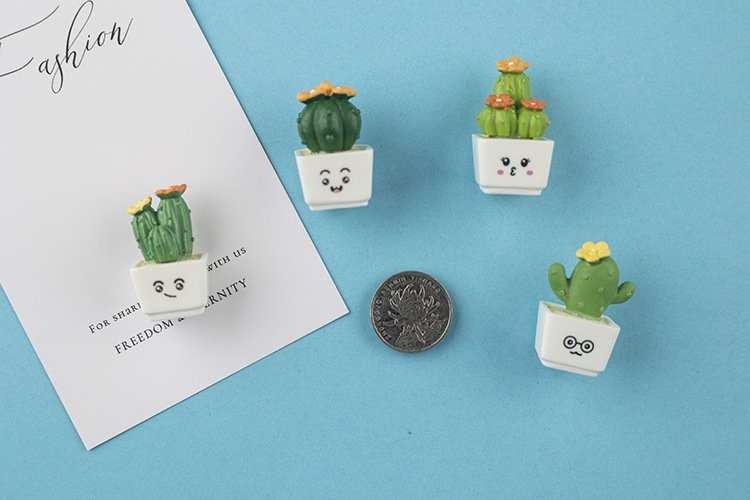 wholesale cactus and succulent green plant fridge magnets, magnetic stickers, 3d home decorations set, ironstone factory direct