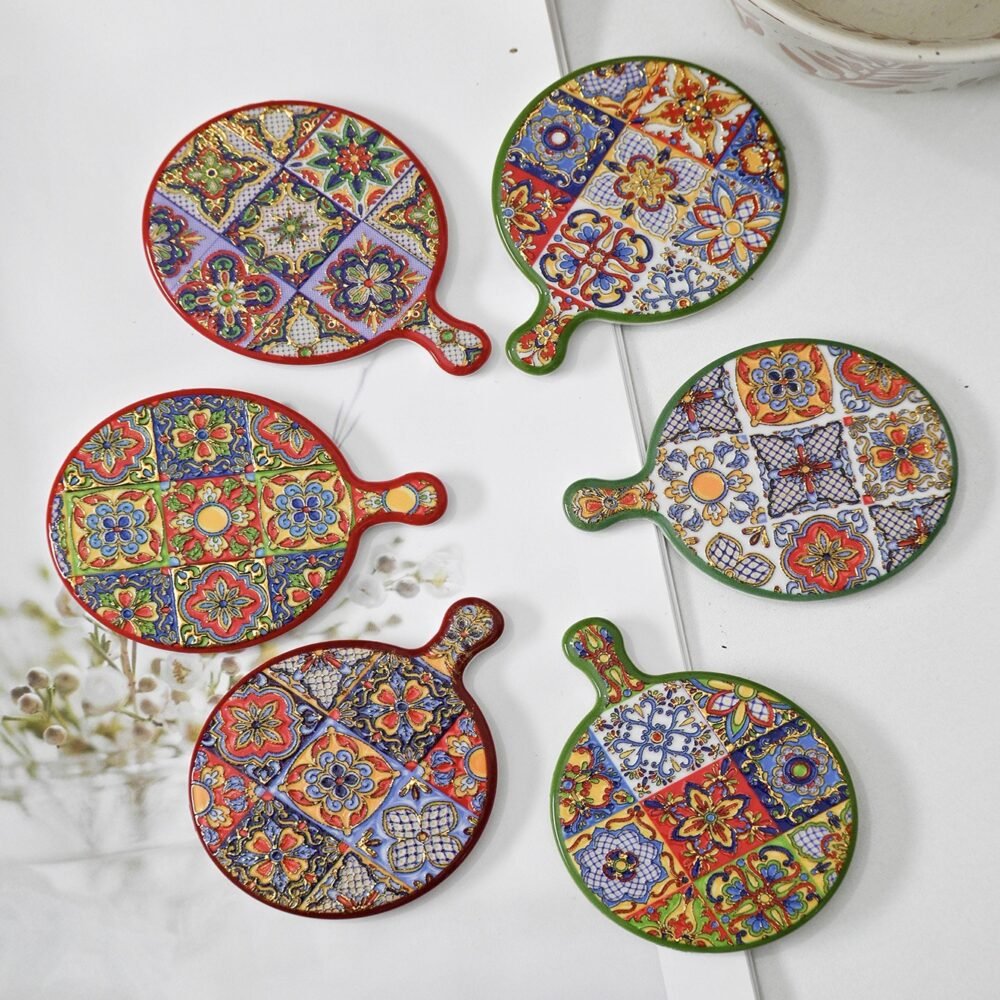 wholesale bohemian style embossed gold-plated melamine fridge magnets, bestselling synthetic resin decorations factory direct