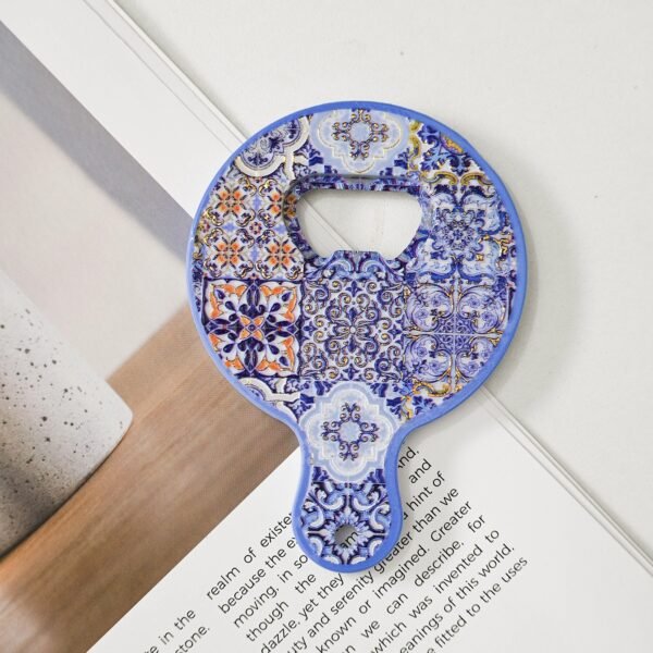 wholesale gourd bottle opener fridge magnets, melamine material with embossed texture and gold-plated craftsmanship, blue and white porcelain bottle opener factory direct