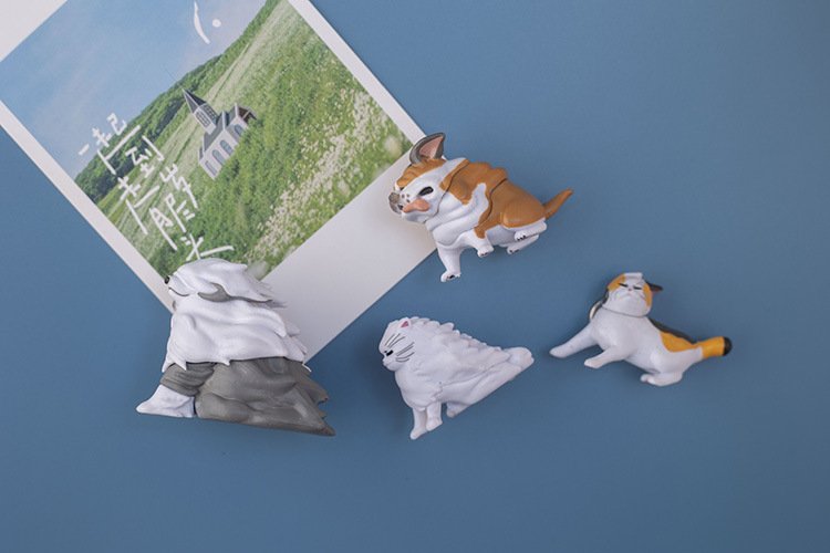 wholesale adorable windblown cats and dogs fridge magnets, magnetic stickers, home decorations, ins personalized creative cartoons, 3d magnetic stickers factory direct