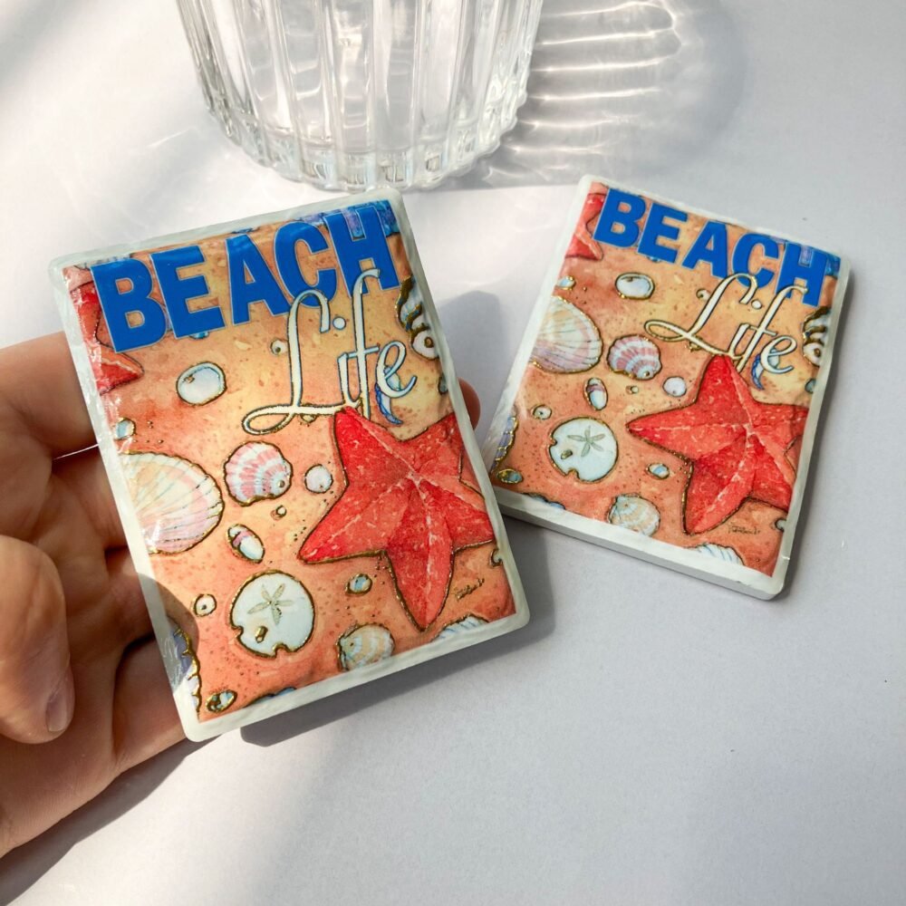 wholesale new ocean series gold-plated embossed ceramic fridge magnets for home decoration and daily use factory direct