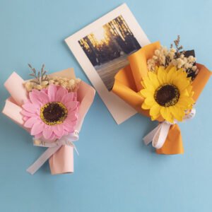 wholesale 3d realistic sunflower dried bouquet fridge magnets, magnetic stickers, wedding fridge decorations, iron magnets, magnetic stickers factory direct