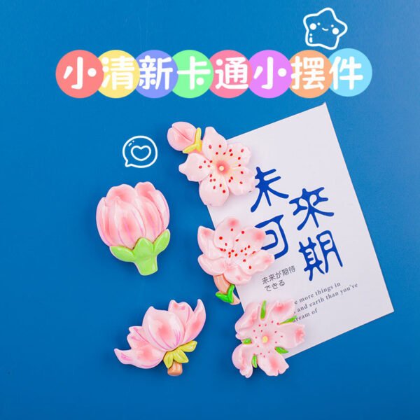 wholesale fresh country flower fridge magnets, peach blossom magnets, creative whiteboard cartoon magnetic stickers, fixing photos and message boards factory direct