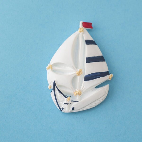 wholesale mediterranean style decorative fridge magnets, creative resin magnets with fish, lifebuoys, and sailing ships, set combinations for home decorations factory direct