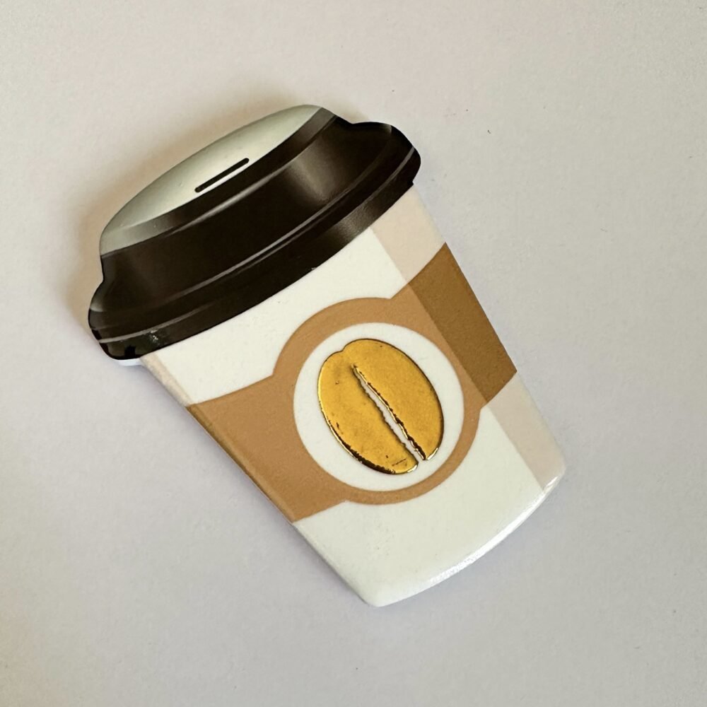 wholesale gold-plated 3d embossed coffee cup-shaped fridge magnets, waterproof creative ceramic for home daily use factory direct