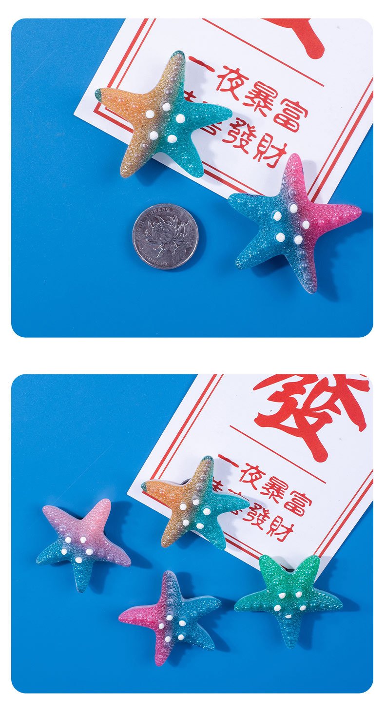 wholesale cute ocean-style shell and starfish resin fridge magnets, 3d magnetic stickers, ironstone slotted board decorative magnetic stickers factory direct