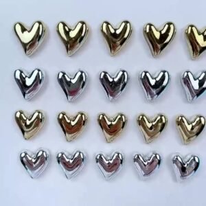 wholesale creative electroplated heart-shaped glossy retro color fridge magnets, photo wall instant photo magnets, ins message board decoration factory direct