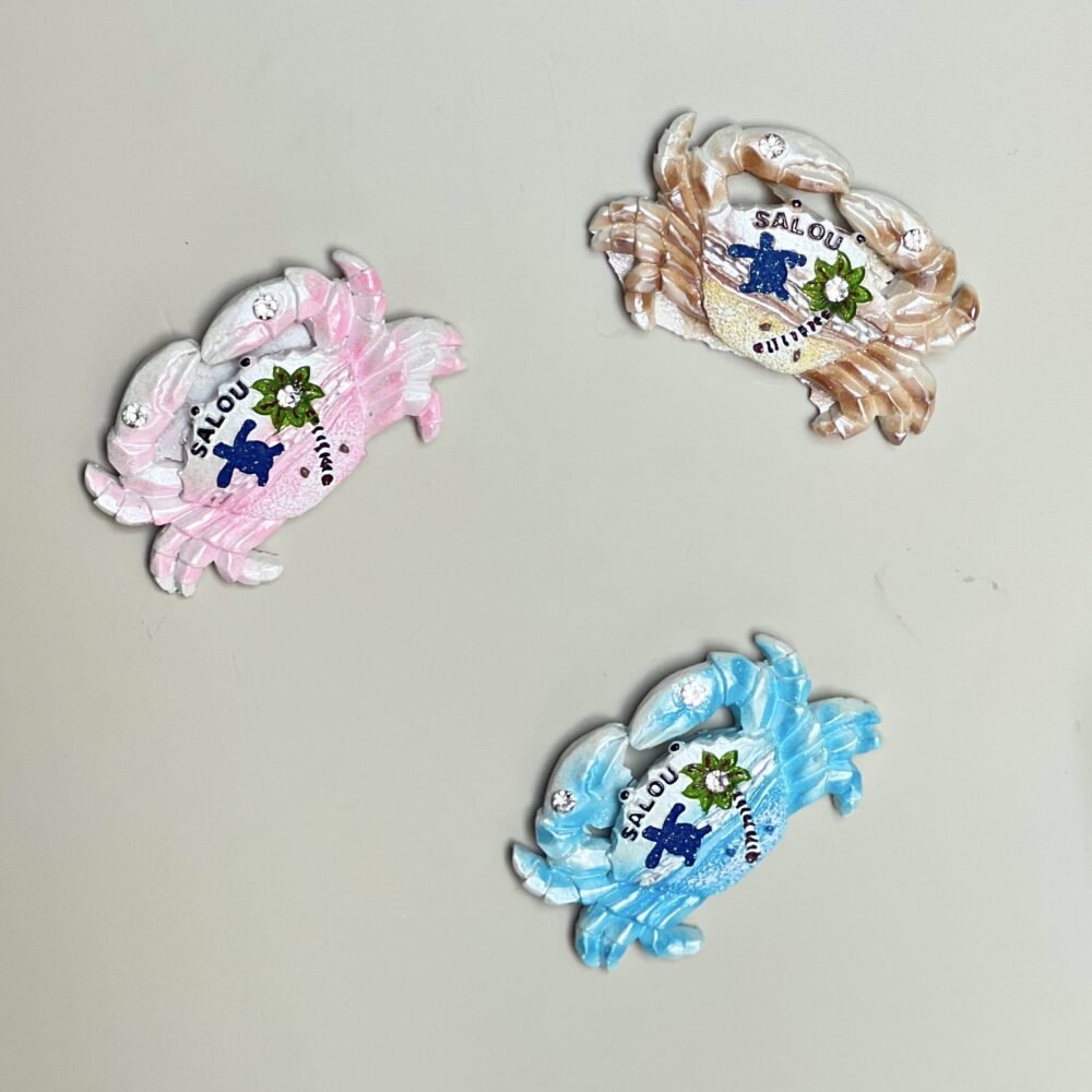wholesale dolphin and crab cute resin fridge magnets, hand-painted ocean style for home daily use factory direct