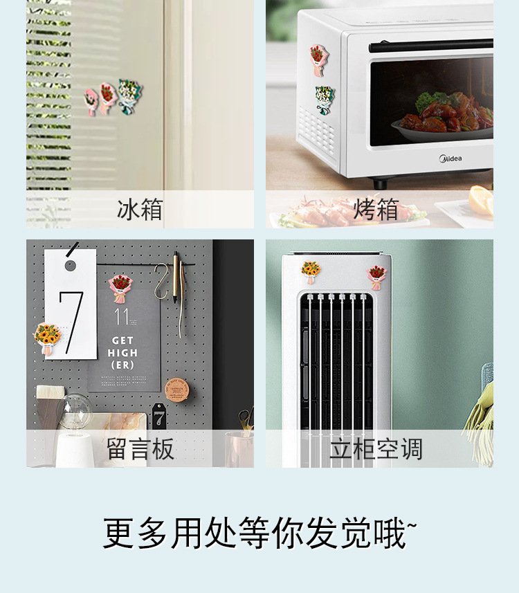 wholesale realistic resin 3d bouquet fridge magnets, creative magnets with roses, sunflowers, lilies, cultural and creative gifts factory direct