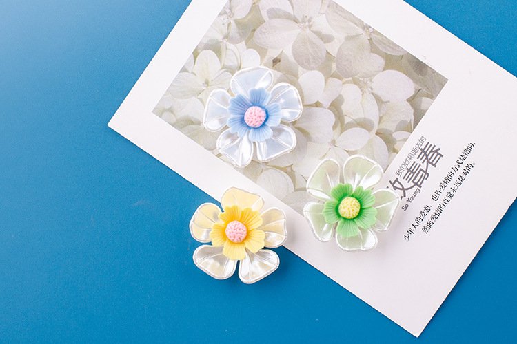 wholesale flower fridge magnets in blue, pink, purple, yellow, green, 3d decorative stickers factory direct