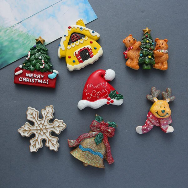 wholesale adorable 3d resin christmas tree fridge magnets, ironstone magnetic stickers, creative message stickers, decorations, children&apos;s early education stickers factory direct