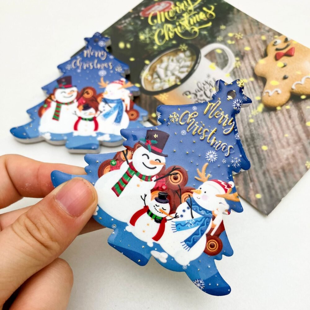 wholesale christmas tree party decorations, ceramic fridge magnets with embossed texture and gold-plated craftsmanship, creative home hanging accessories factory direct