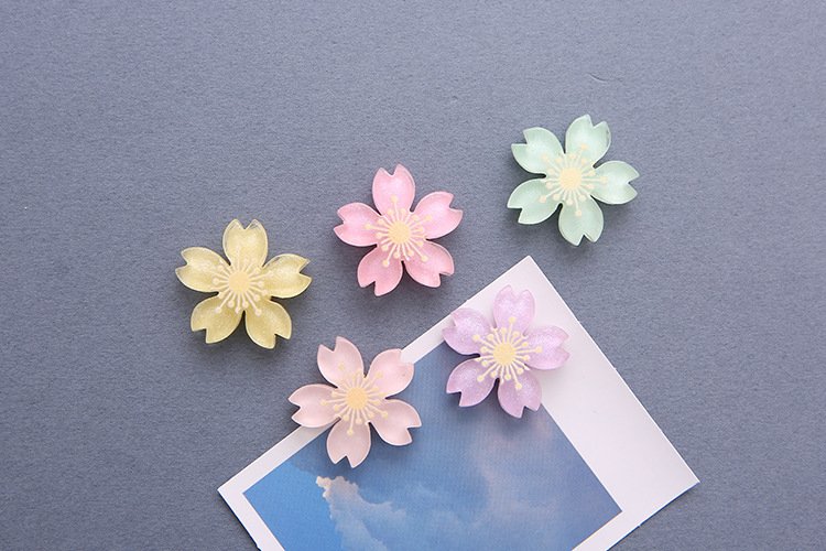 wholesale cherry blossom fridge magnets, creative magnets, korean cartoon, cute resin message magnets, photo stickers factory direct