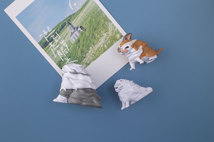 wholesale adorable windblown cats and dogs fridge magnets, magnetic stickers, home decorations, ins personalized creative cartoons, 3d magnetic stickers factory direct