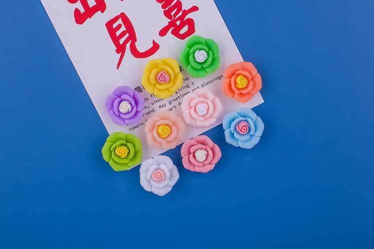 wholesale macaron mini five-petal flower fridge magnets, magnetic stickers, personalized creative and cute decorative resin magnetic stickers factory direct