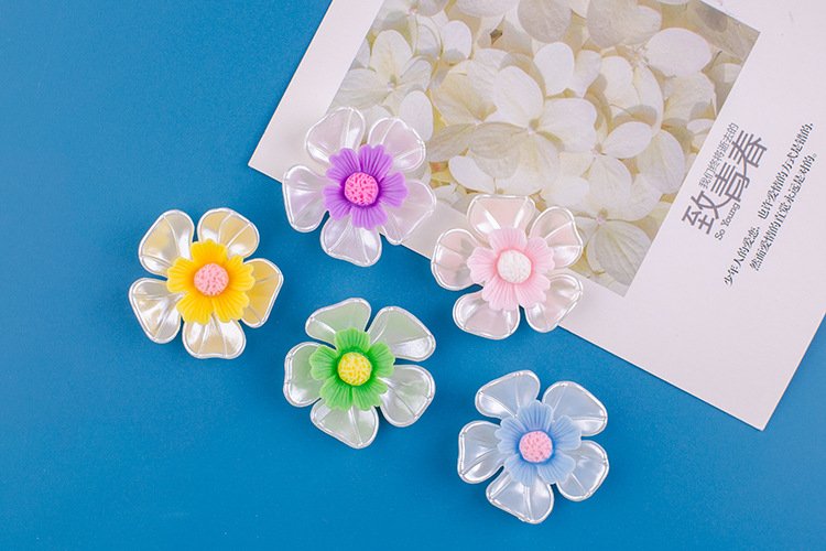 wholesale flower fridge magnets in blue, pink, purple, yellow, green, 3d decorative stickers factory direct