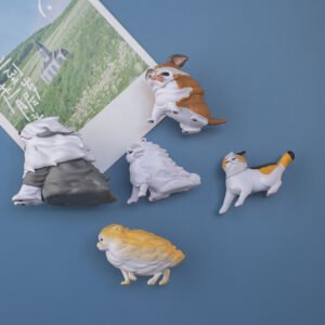wholesale adorable windblown cats and dogs fridge magnets, magnetic stickers, home decorations, ins personalized creative cartoons, 3d magnetic stickers factory direct