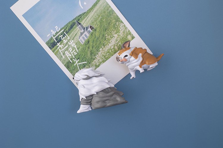 wholesale adorable windblown cats and dogs fridge magnets, magnetic stickers, home decorations, ins personalized creative cartoons, 3d magnetic stickers factory direct