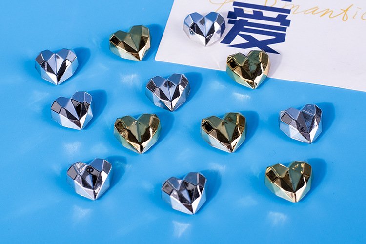 wholesale adorable 3d electroplated heart fridge magnets, magnetic stickers for children's early education whiteboards, decorative stickers, magnets factory direct