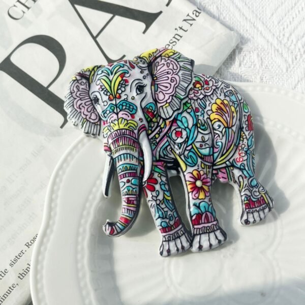 wholesale adorable elephant fridge magnets with bohemian style patterns, resin material and 3d embossed craftsmanship, souvenirs for travel factory direct