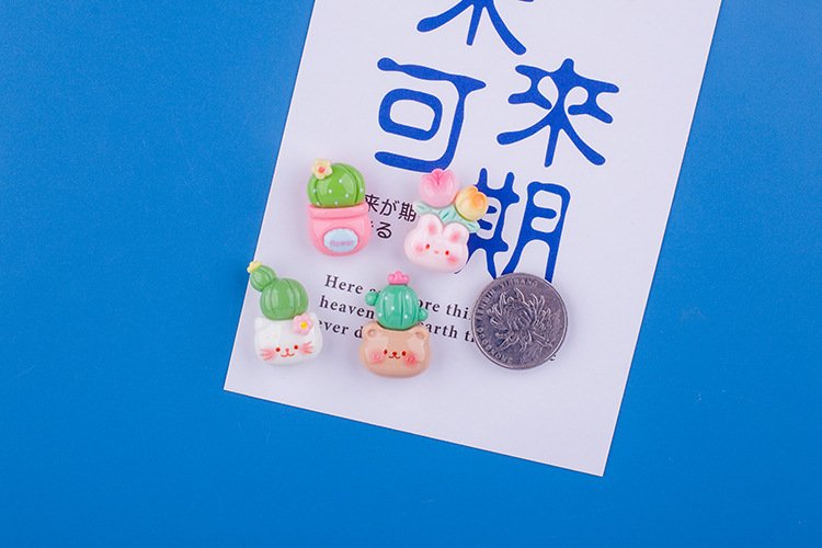 wholesale cactus fridge magnets, creative cute cartoon 3d magnetic stickers, iron decorative message stickers factory direct
