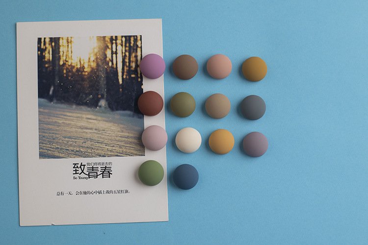 wholesale ins summer macaron matte morandi color semi-circle magnetic fridge magnets, instant photo fixing magnetic strips factory direct