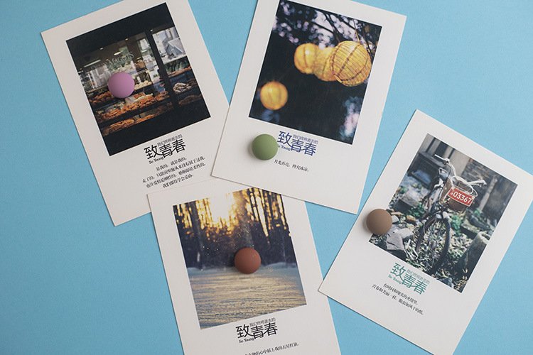 wholesale ins summer macaron matte morandi color semi-circle magnetic fridge magnets, instant photo fixing magnetic strips factory direct
