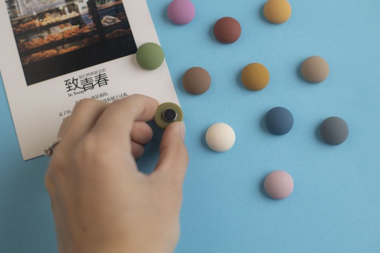 wholesale ins summer macaron matte morandi color semi-circle magnetic fridge magnets, instant photo fixing magnetic strips factory direct