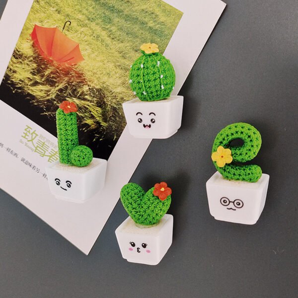 wholesale love cactus and small succulents, nordic plants, ins magnetic fridge magnets, 3d resin, museum and bookstore cultural and creative products factory direct