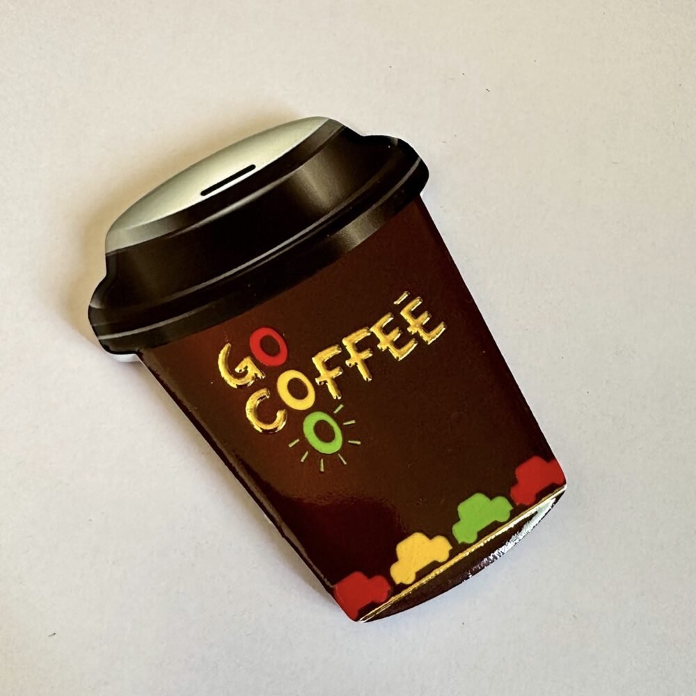wholesale gold-plated 3d embossed coffee cup-shaped fridge magnets, waterproof creative ceramic for home daily use factory direct