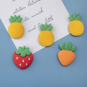 wholesale cute carrot fridge magnets, strong magnetic stickers, creative magnetic stickers for children&apos;s early education with carrots, strawberries, pineapples factory direct